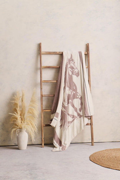 CozyChic® Stallion Throw - Cream Multi