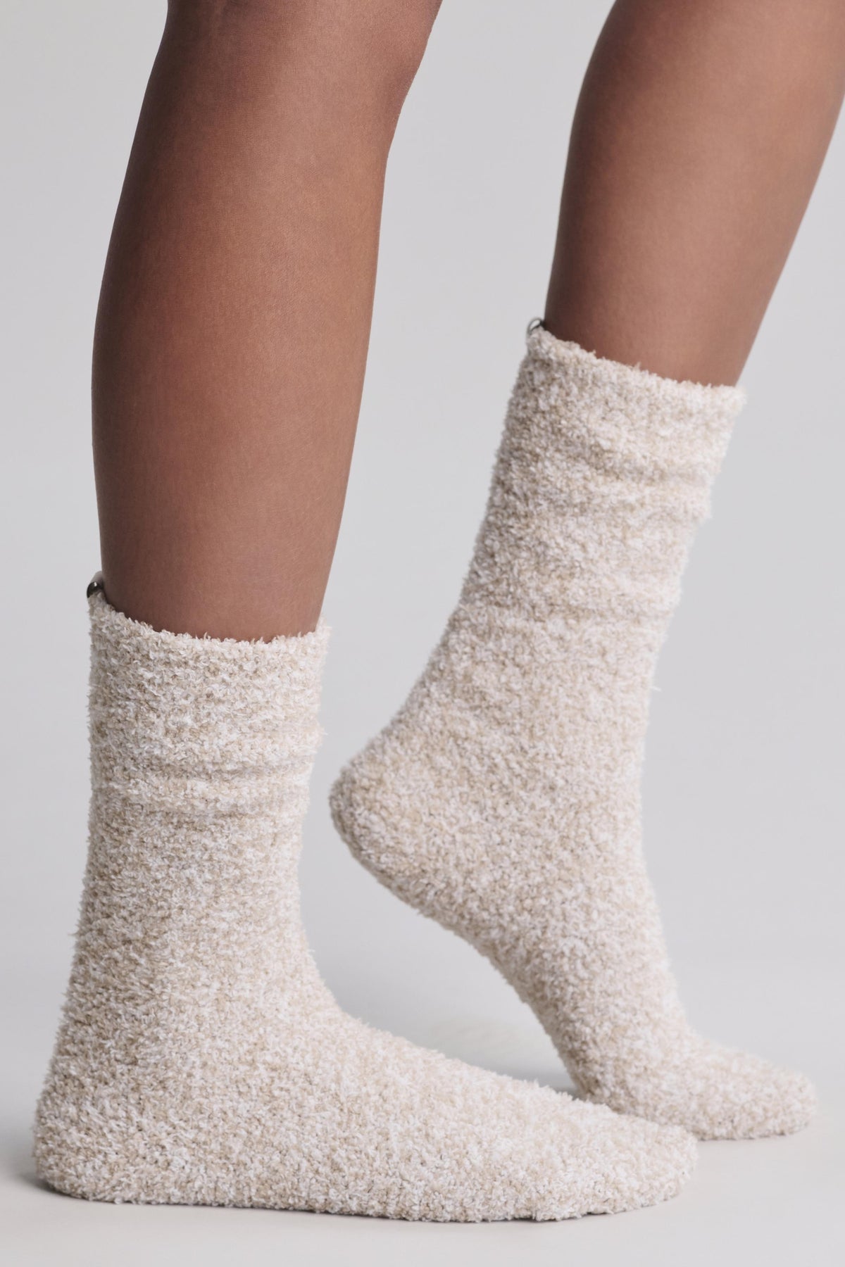 CozyChic® 2 Pair Sock Set - Teaberry / Heathered Stone
