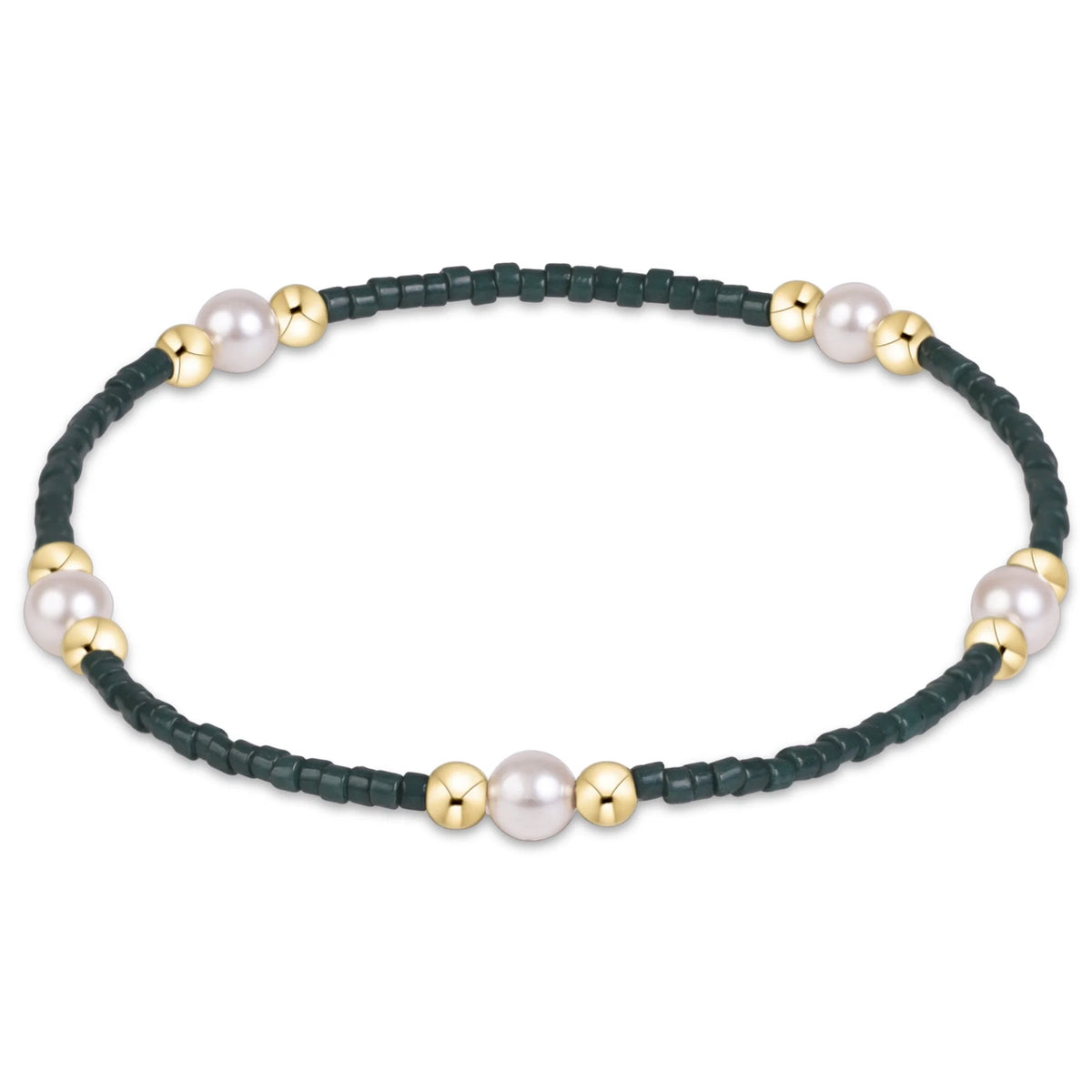 Gameday Hope Purpose Pearl Bracelet - Dark Green