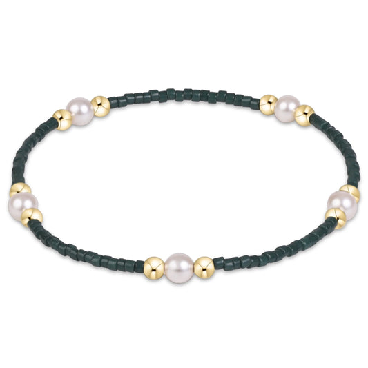 Gameday Hope Purpose Pearl Bracelet - Dark Green