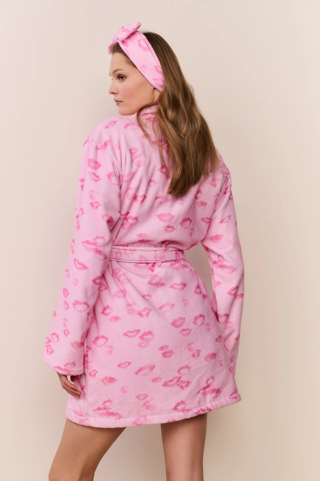 Kiss Print Indie Robe - Bubblegum Valentine