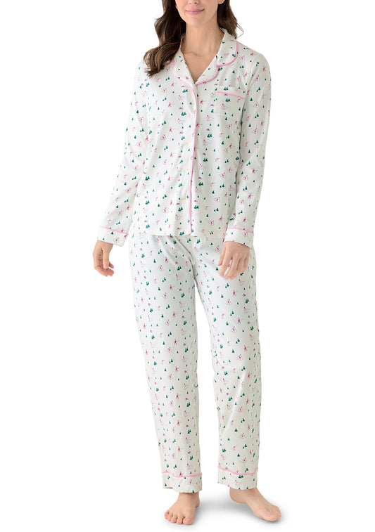 Pima Cotton Long Sleeve Sleep Set - Snow Bunny - Marshmallow