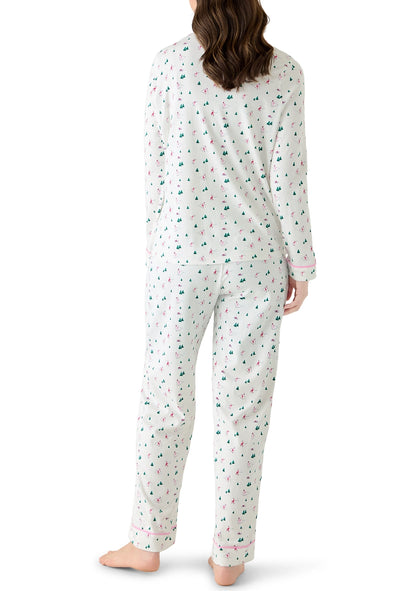 Pima Cotton Long Sleeve Sleep Set - Snow Bunny - Marshmallow