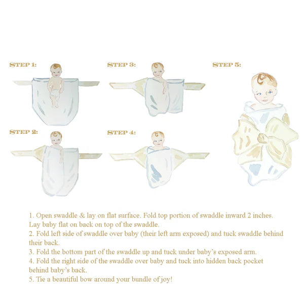Bow Swaddle ® - Breakers Blue Seersucker
