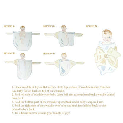 Bow Swaddle ® - Breakers Blue Seersucker
