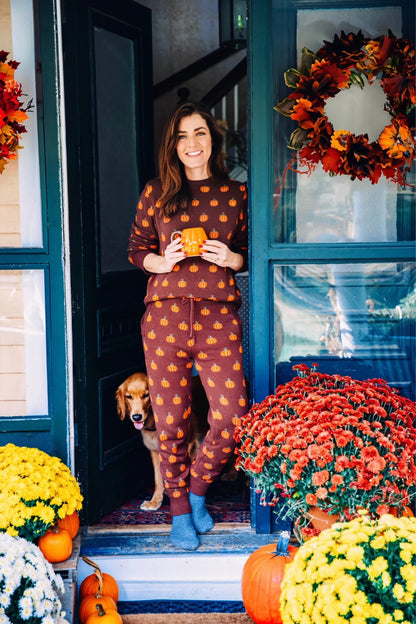 Country Pumpkin Sweater In Brown - Women's