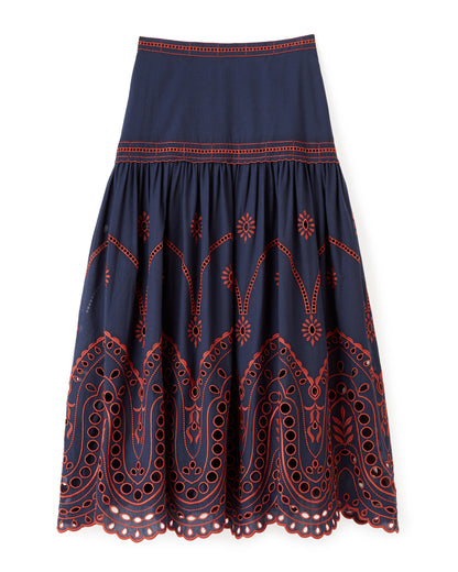 Emma Midi Skirt - Midnight Blue