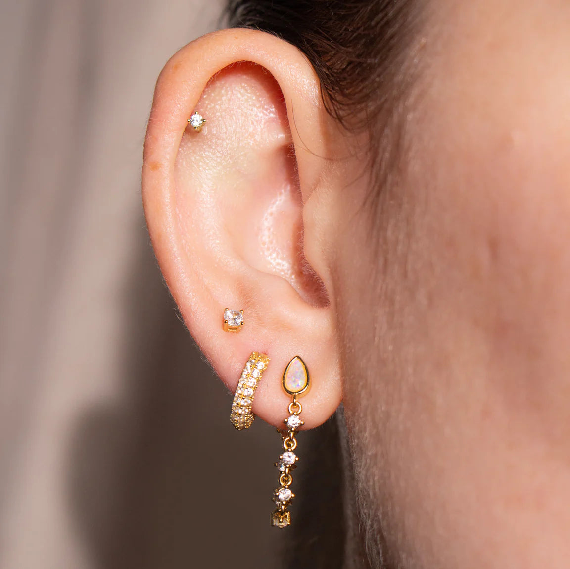 Petite Gold CZ Studs - 3MM