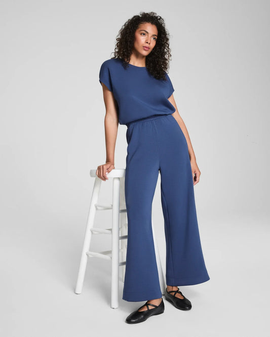 SPANX AirEssentials® Cap Sleeve Cinched Jumpsuit - Faded Indigo