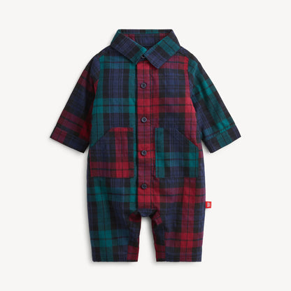 Mad For Plaid Flannel Magnetic Romper