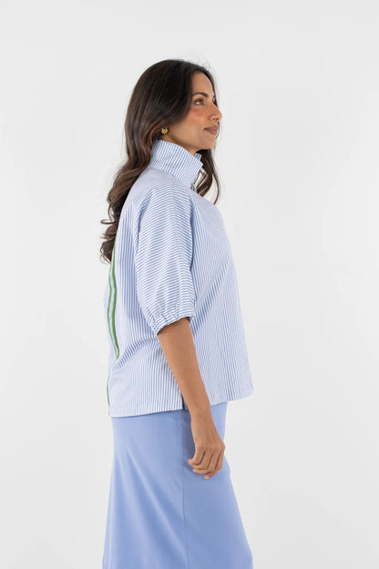 Poppy Top - Grapemist Stripe