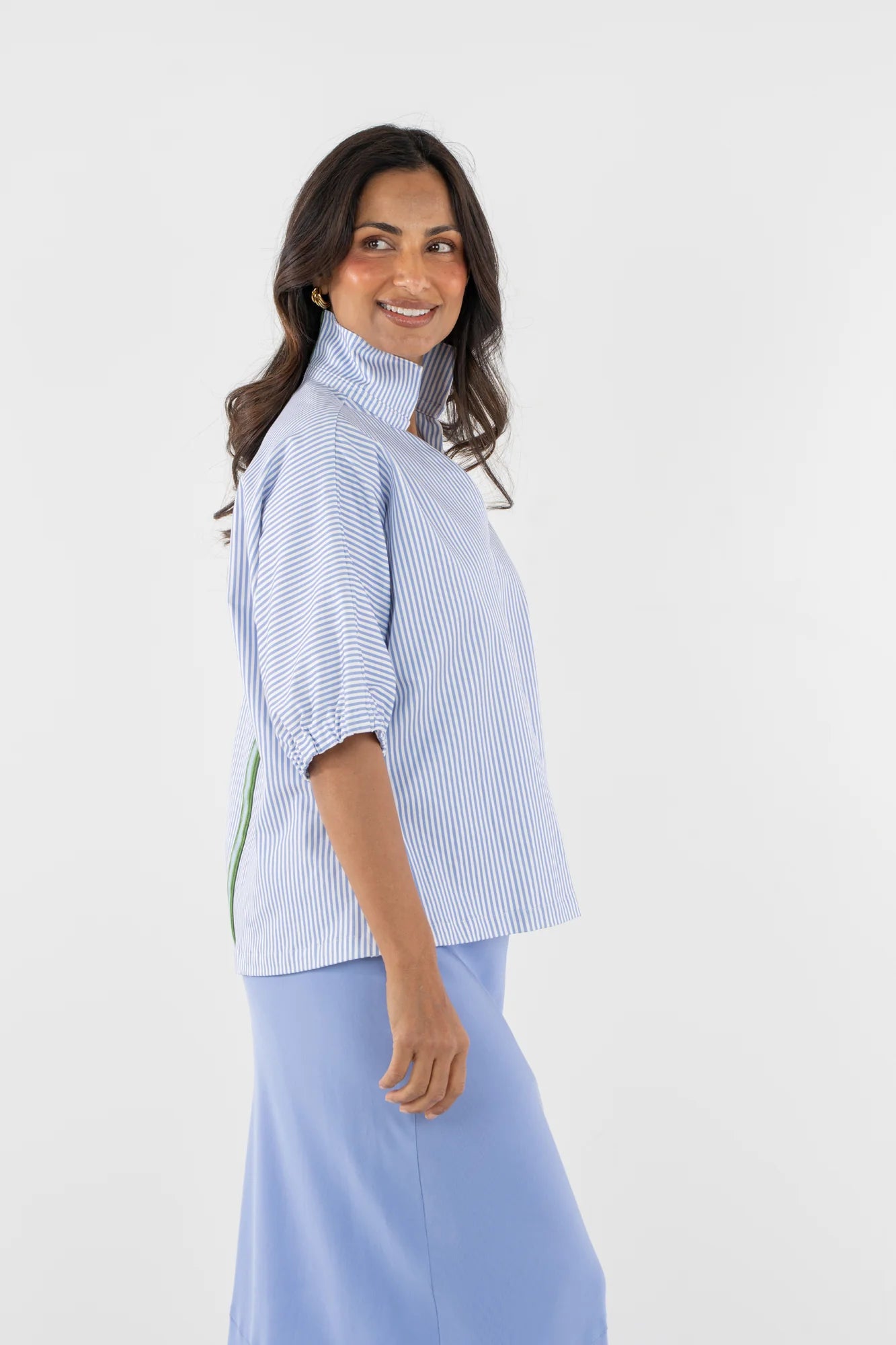 Poppy Top - Grapemist Stripe