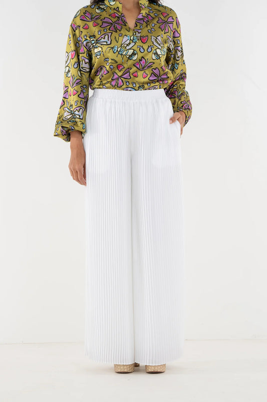 Pleated Pant - Lucent White