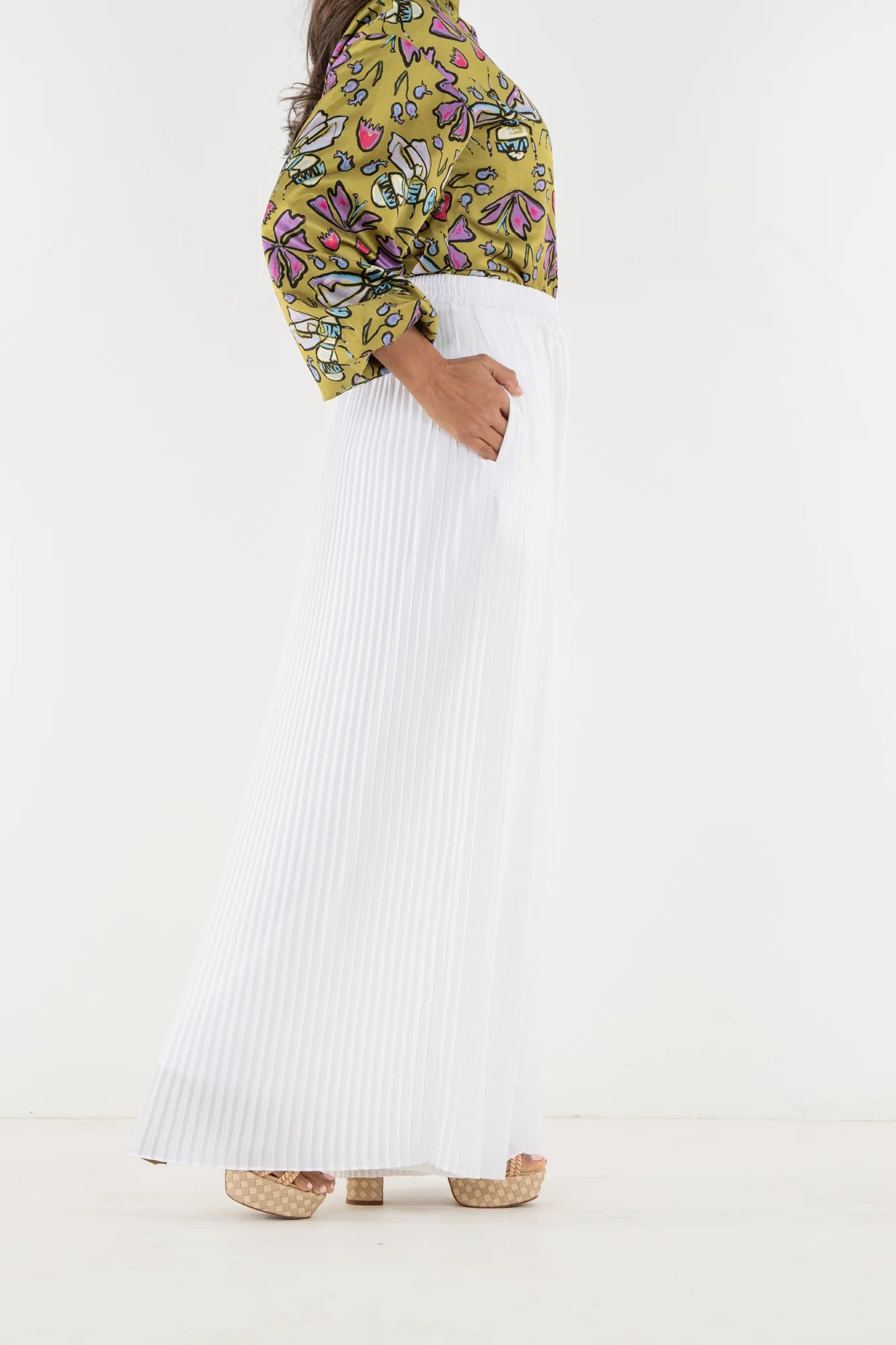 Pleated Pant - Lucent White