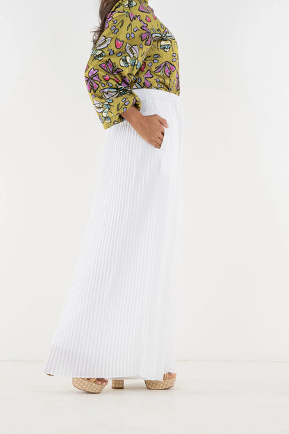 Pleated Pant - Lucent White