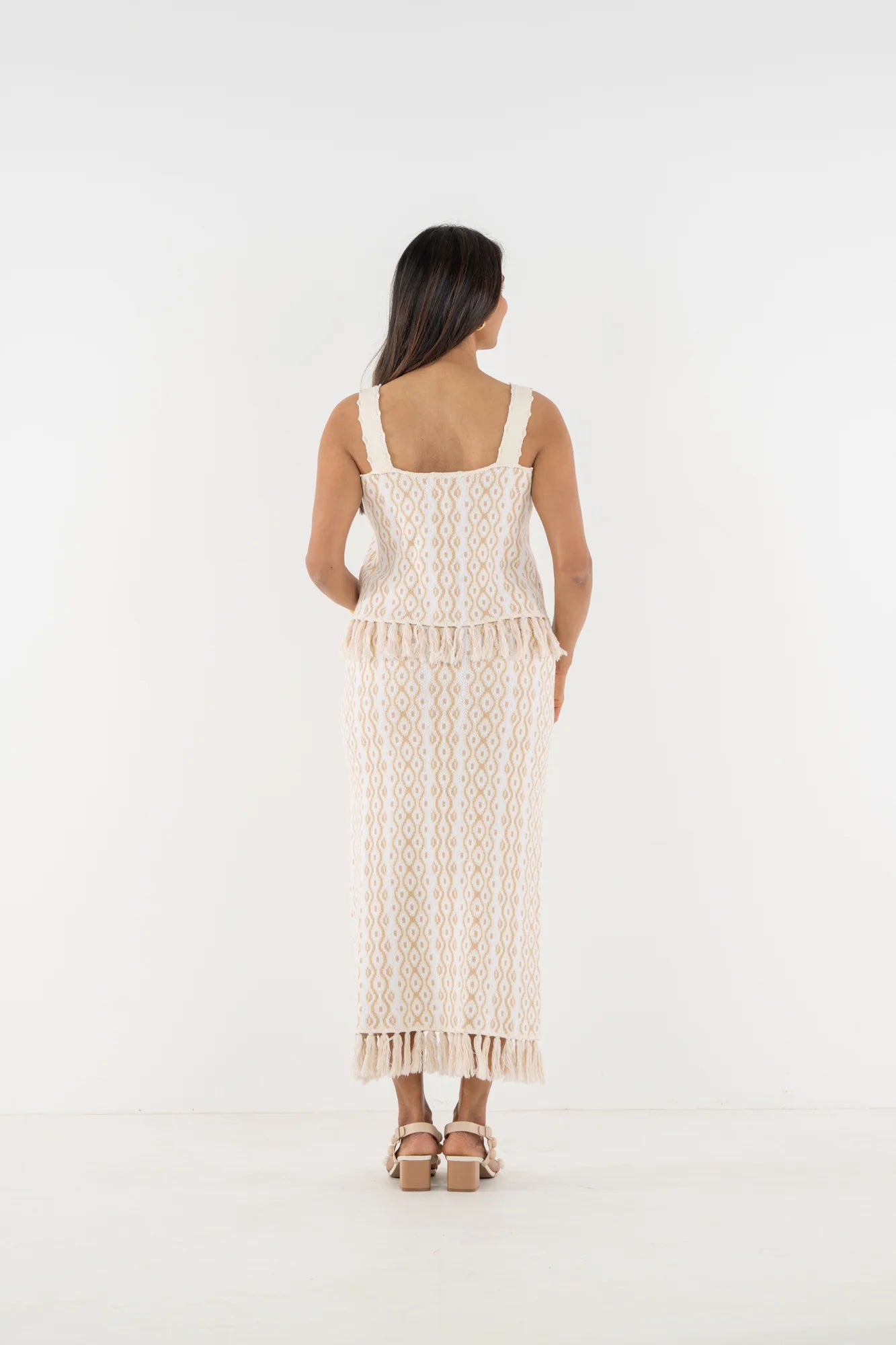 Capri Knit Tank - Blanc Petals