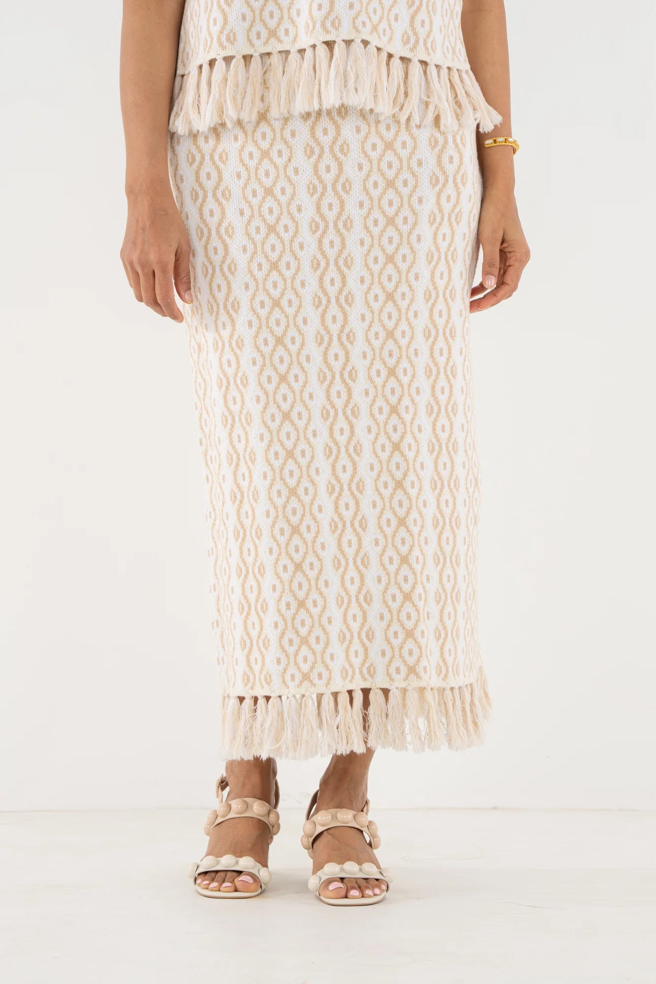 Capri Knit Tank - Blanc Petals