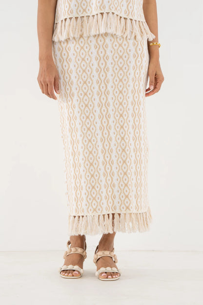 Capri Knit Tank - Blanc Petals