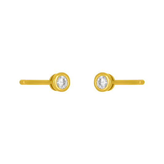 Marisol Gold Bezel Stud - 2MM