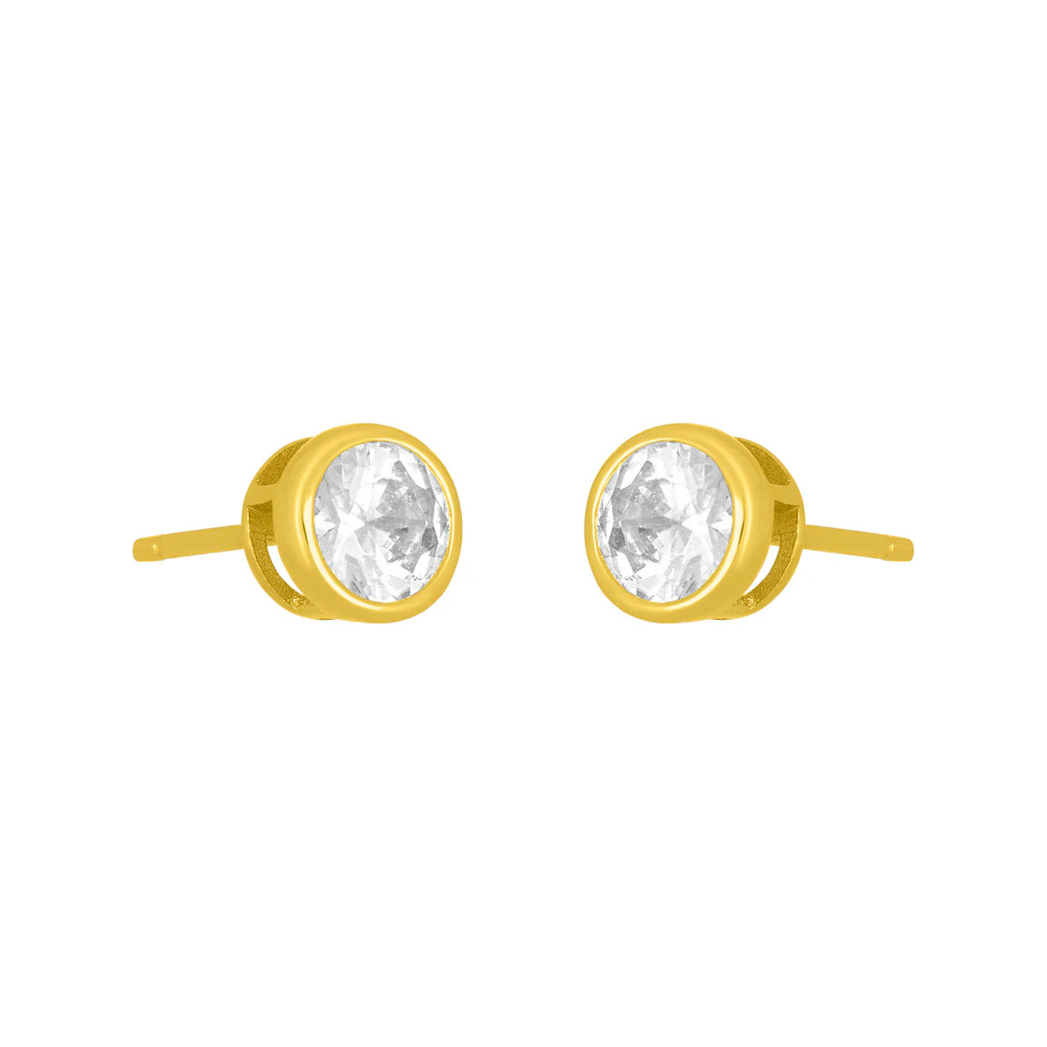 Marisol Gold Bezel Stud - 5MM