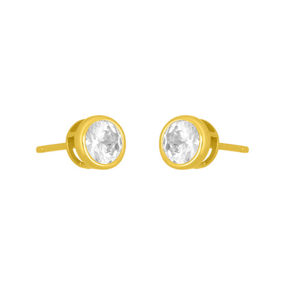 Marisol Gold Bezel Stud - 5MM