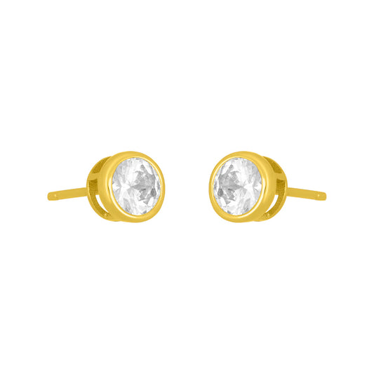 Marisol Gold Bezel Stud - 5MM