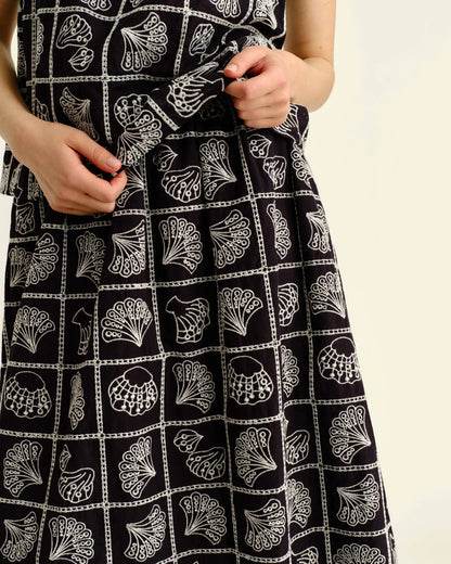 Celine Midi Skirt - Midnight Blue