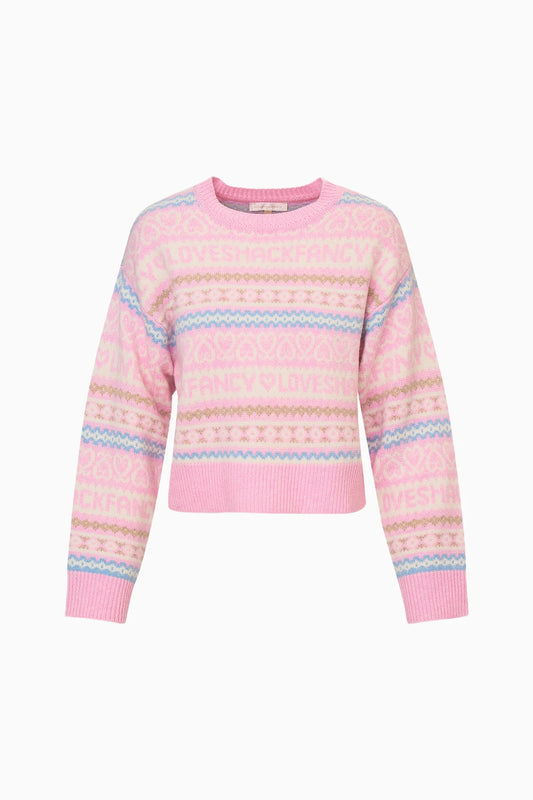 Emberly Wool Fair Isle Pullover - Peach Dream