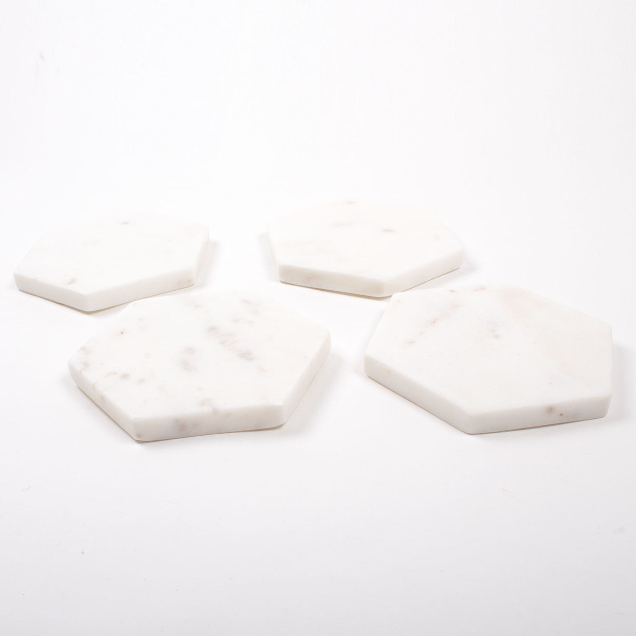 White Marble Coaster Set