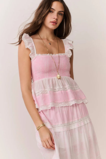 Eugene Mixed Print Cotton Top - Nantucket Heirloom