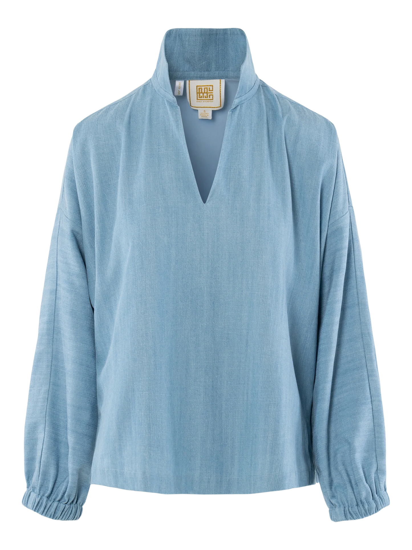 Long Sleeve Poppy Top - Denim Chambray