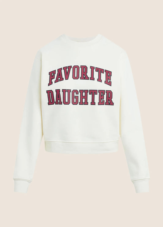 The Collegiate Classic Sweatshirt - Gardenia/Raspberry