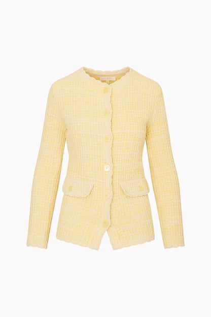 Gaililee Knit Tweed Cardigan - Daylily Yellow