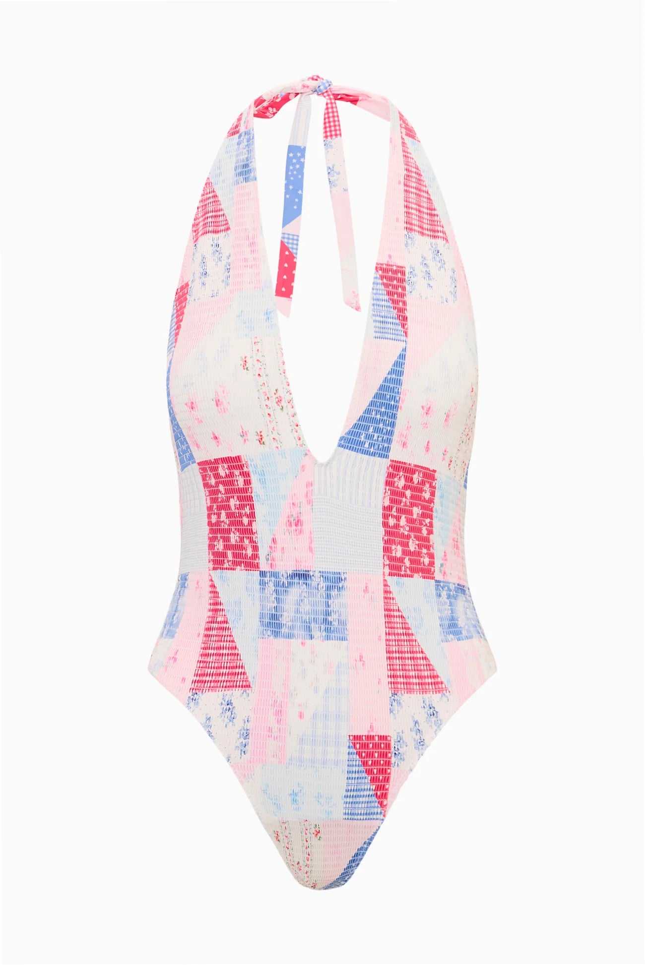 Glenna Patchwork One-Piece Swimsuit - Blueberry Sundae