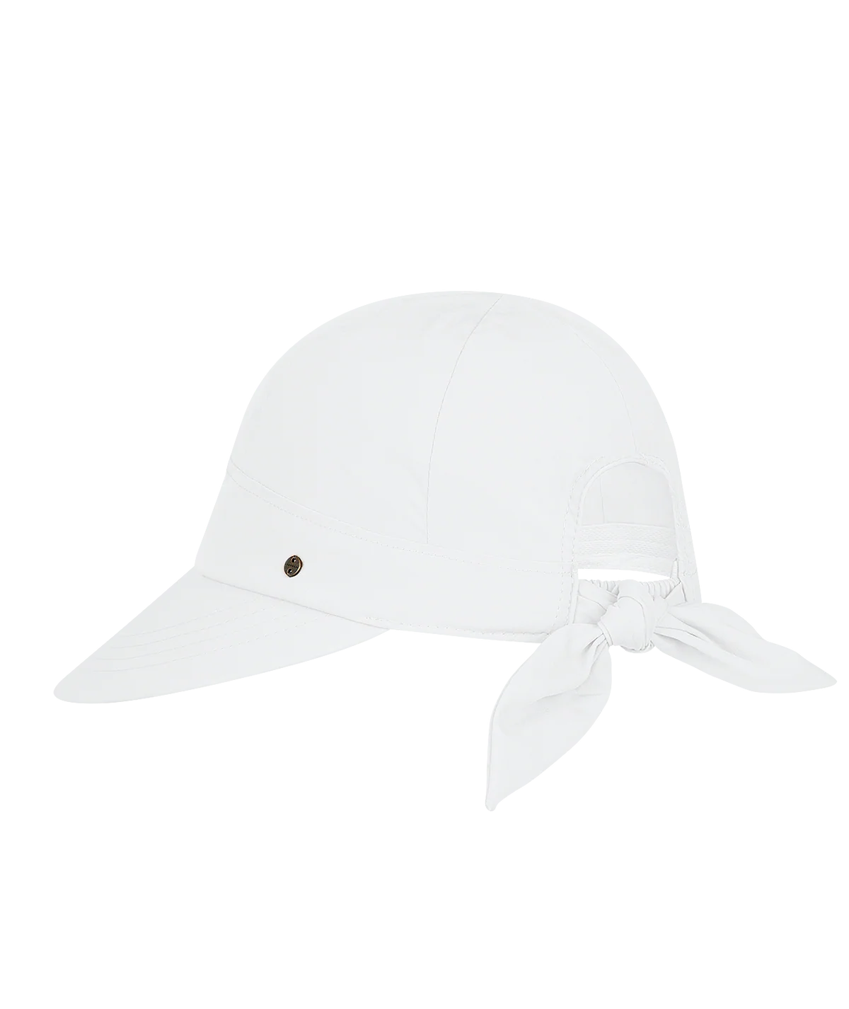 Poppy Bow Cap - White