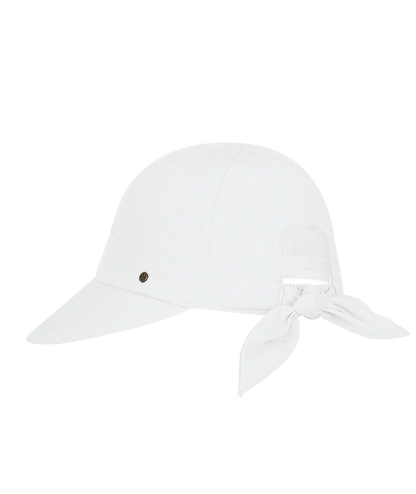 Poppy Bow Cap - White
