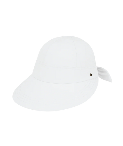 Poppy Bow Cap - White