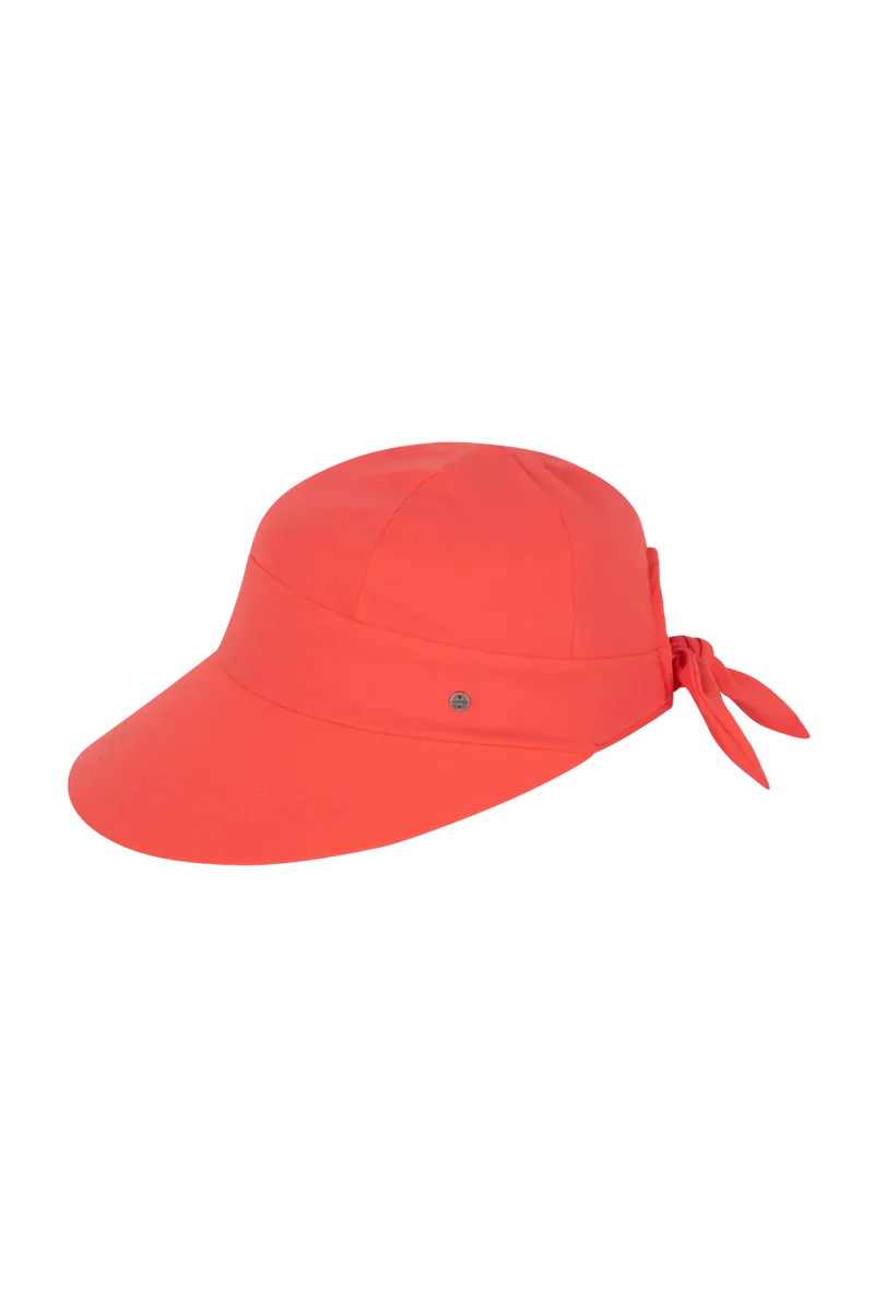 Poppy Bow Cap - Coral
