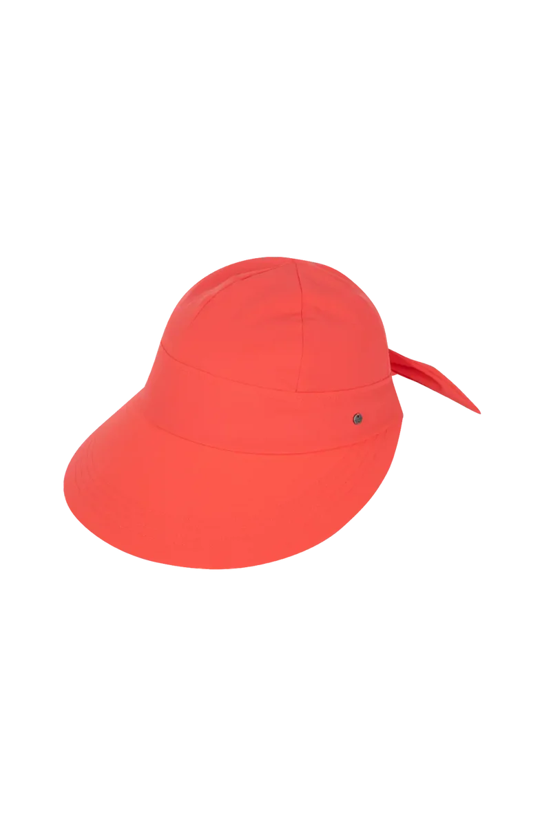 Poppy Bow Cap - Coral