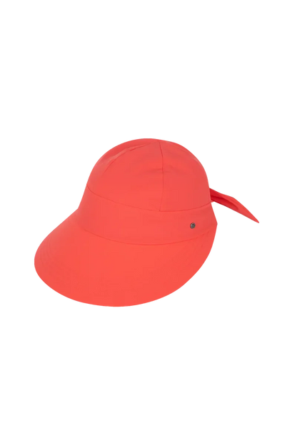 Poppy Bow Cap - Coral