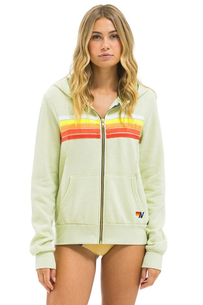 5 Stripe Hoodie - Lime Cream/White Neon