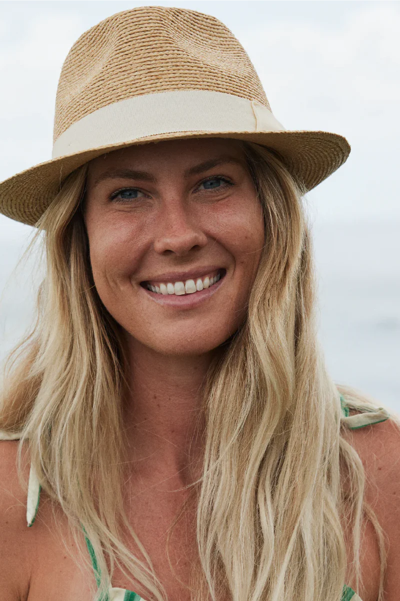 Palm Beach Fedora - Natural/Ivory