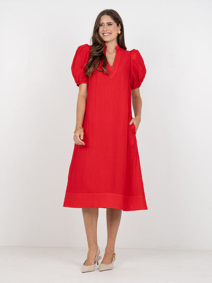 Hampton Dress - Cardinal Red