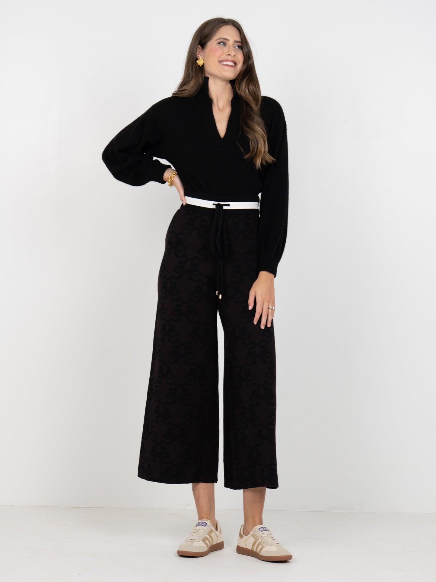 Teddy Crop Trouser - Bow Lattice