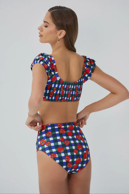Marin Bottom - Gingham Tomatoes Blue/Green