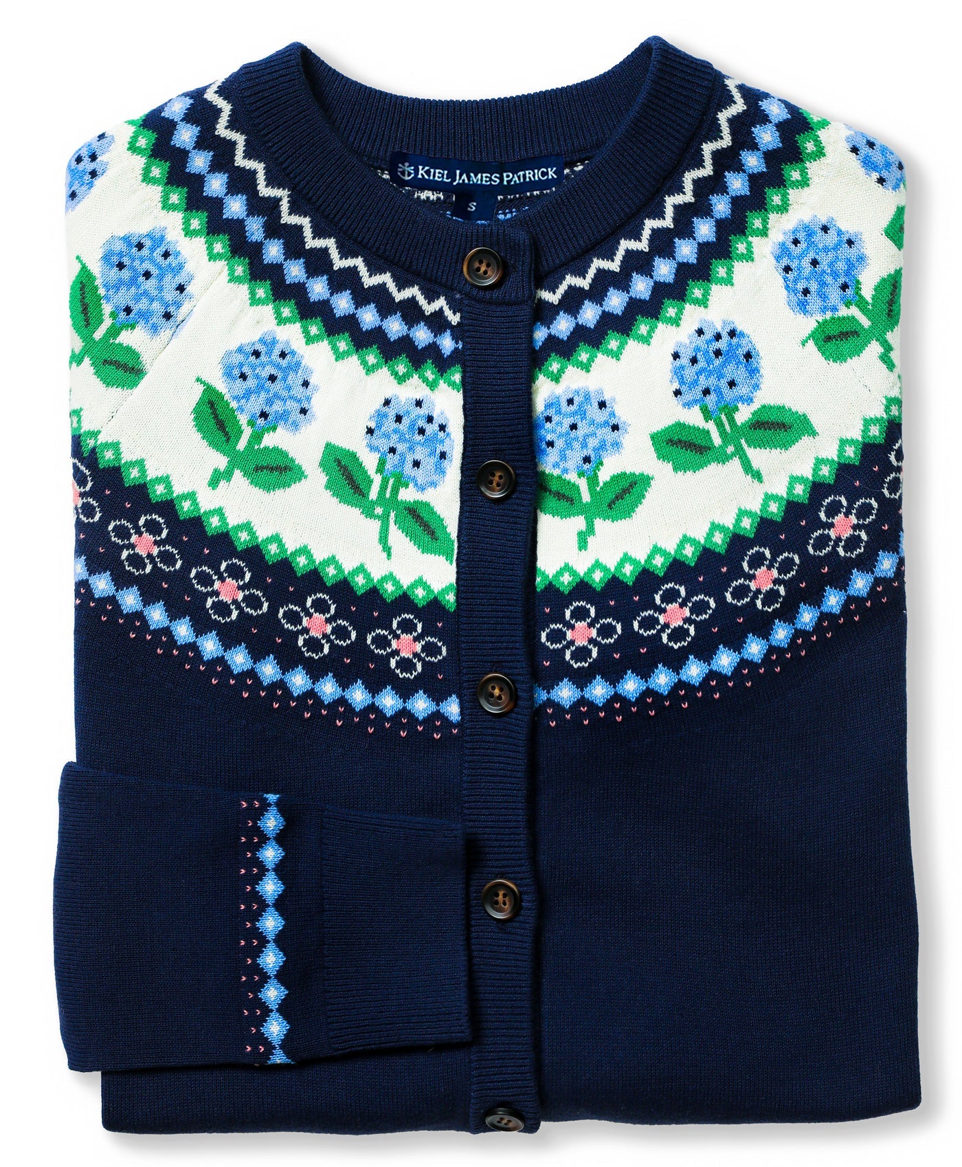 Nantucket Hydrangea Cardigan in Navy