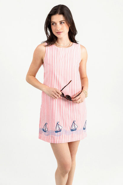 Pink Stripe Regatta Shift Dress