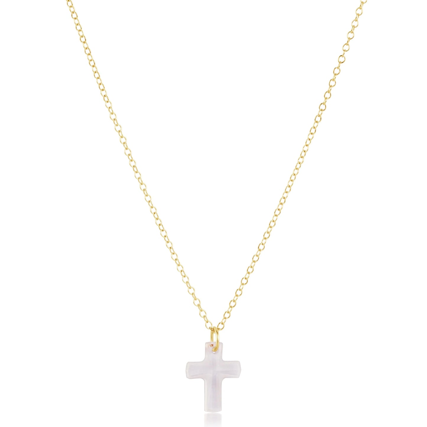 16" necklace gold - blessed crystal charm