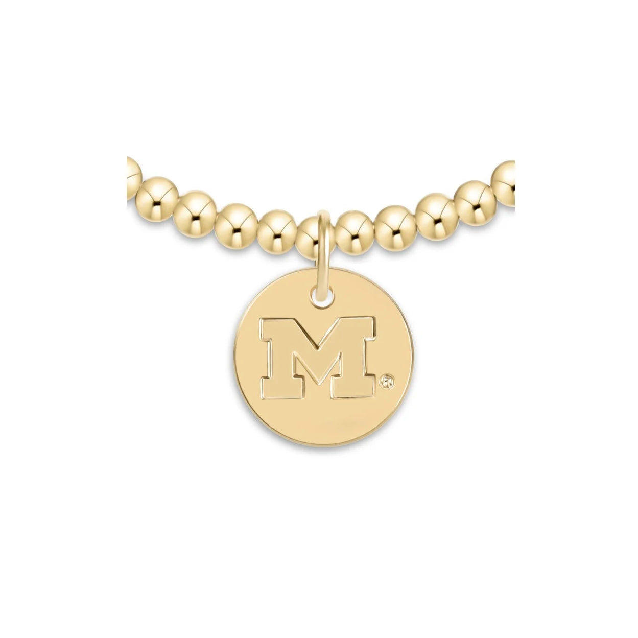 ecollegiate classic gold 3mm bracelet - university of michigan disc