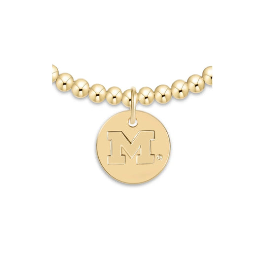 ecollegiate classic gold 3mm bracelet - university of michigan disc
